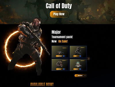 Redesigned Call Of Duty Game Landing Page 3d ui