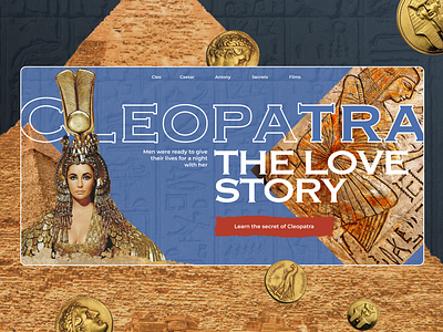 Historical website. Cleopatra cleopatra design figma freelancer graphic design historical project history non commercial project the love story ui uxui designer uxuidesigner visual web designer