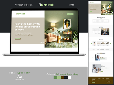 Furneat Furniture Retail Store Landing Page branding design graphic design illustration landingpage logo ui webpage