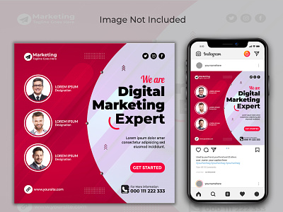 Digital Marketing Course web template graphic design instagram post social media banner