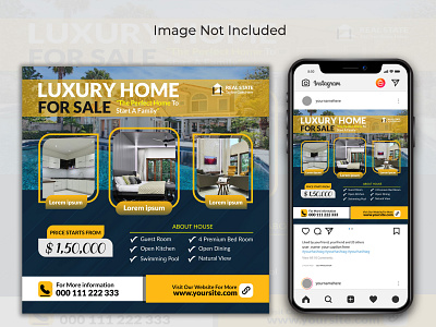 Luxury home sale banner template social media banner