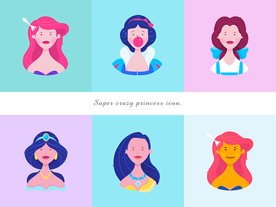 Disney princess copy. 💗 design icon skech ui