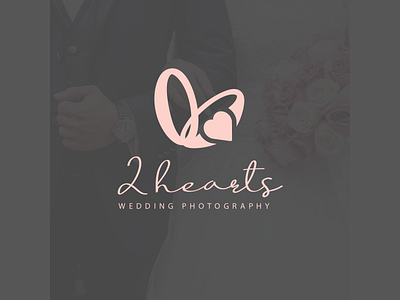 Two wedding rings in the form of a heart. design logo