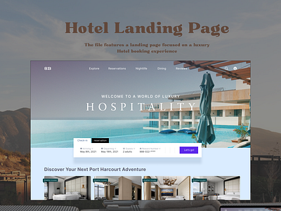 Luxury Hotel Landing Page Design. booking hotel hotel landing page luxury ui design