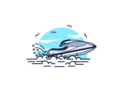 Jet Ski fast jet ski minimal ocean sun water