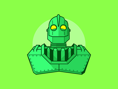 Iron Giant giant green happy iron movie robot