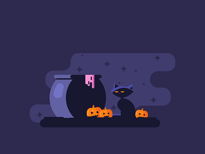 Pumpkins Are Annoying annoyed cat graphicdesign halloween illustration kitty pumpkins scary witches familiar