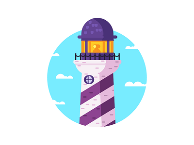 Lighthouse 2d colorful graphic design illustration lighthouse simple vision