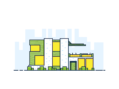 House Test #4 2d clounds colorful flat graphicdesign highlights house illustration line plants simple windows