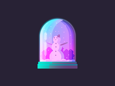 Neon Snowglobe christmas graphic design hat illustration neon retro snow snowglobe snowman