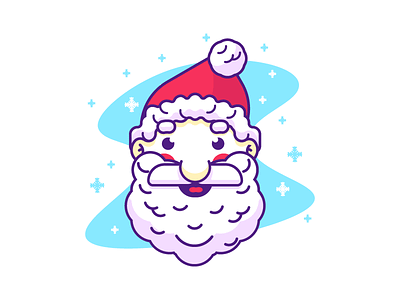 Santa Clause beard christmas graphic design illustration jolly red santa clause