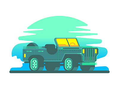 Jeep army car graphic design illustration jeep tire wheel