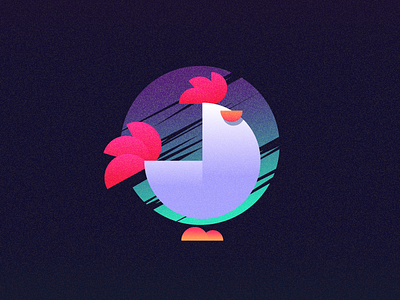 The Year Of The Rooster chicken chinese gradient graphic design illustration retro rooster