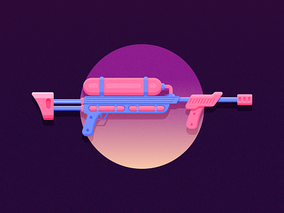 Water Rifle colorful. fun graphic design gun illustration rifle water