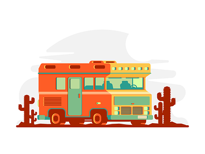 Winnebago car desert graphic design illustration roadtrip winnebago