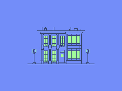 New Orleans House graphic design house icon illustration line minimal simple streetlight villa windows