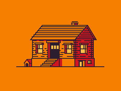 Slovakian House doghouse graphic design house icon illustration line minimal simple villa windows