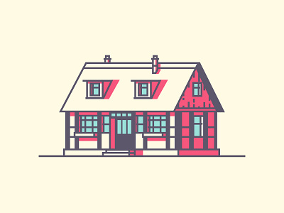 Polish House architecture graphic design house icon illustration line minimal polish simple villa windows