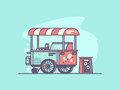 Ice Cream Cart cart cool cooling graphic design ice cream illustration summer sweet