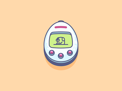 Tamagochi console dog funny game graphic design icon illustration tamagochi