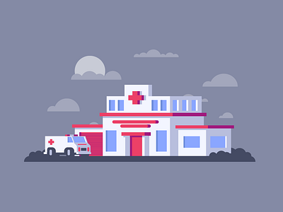 Clinic ambulance clinic fun graphic design hospital illustration simple