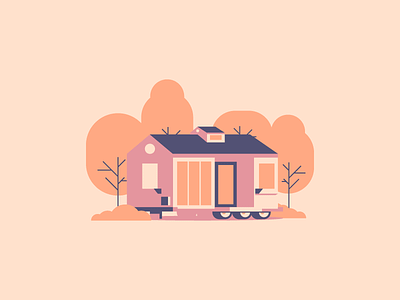Tiny House bench graphic design house icon illustration line minimal simple tiny villa windows