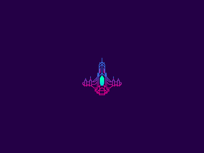 Pew Pew! asteroid gif graphic design illustration neon retro starship