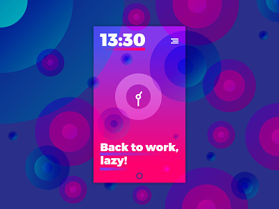 Alarm Screen alarm android app design clock gradient iphone message neon phone
