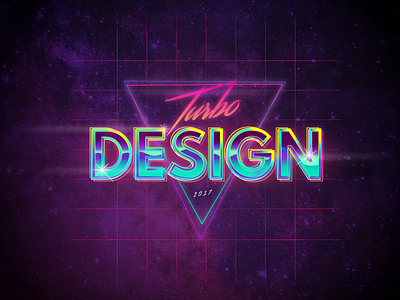 Turbo Design 80s gradient illustration neon retro synth typography