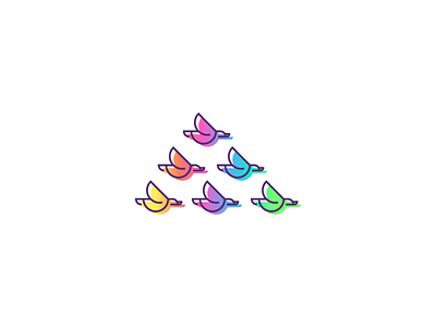 Flock Logo birds colorful family flock flying graphic design lgbtq logo logo design