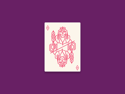 The Queen card diamond graphic design icon icon design illustration playing card queen of diamonds