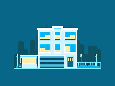 Building building flat front graphic design illustration simple skyline