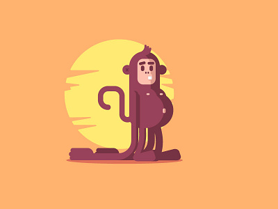 Confused banana character confused feet graphic design hands illustration monkey tail