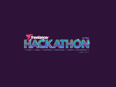 Freelancer Hackathon design digital event freelancer graphic design hackathon neon retro t shirt
