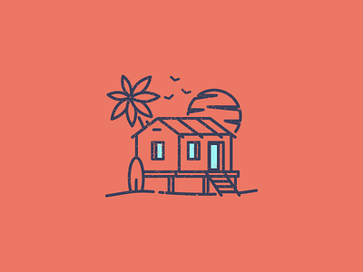 Beach House Logo beach beach house graphic design logo logo design palmtree sun surf virginia