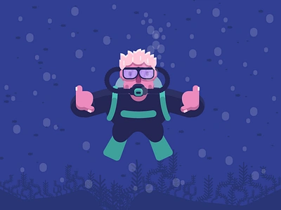 Scuba Diver bro graphic design illustration scuba scuba diver sea shaka water