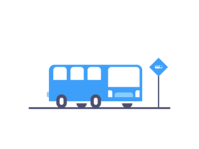 Bus Station bus bus station car flat graphic design illustration public transport simple transportation