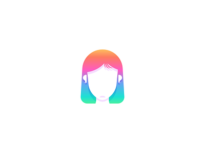 Avatar Logo female girl gradient graphic design illustration logo logo design negative space