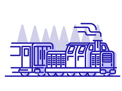 Travel By Train? graphic design holiday illustraiton locomotive smoke stroke train travel tree