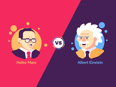 Maas VS Einstein avatar debate einstein germany graphic design hass illustration politics speech vs