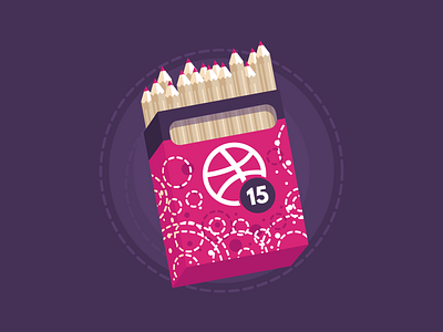 15 Dribbble Invites 15 box crayons dribbble fun graphic design illustration invites