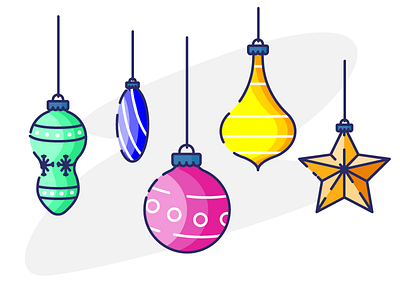 Holiday Stories christmas decorations globes graphic design hangings illustration