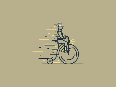 Need For Speed bicycle gentleman graphic design icon illustration old tophat