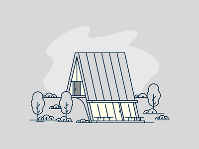 Triangle Hill House architecture future graphic design green house illustration line simple trees triangle