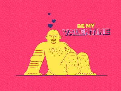 Thick Boi! be my valentine fat graphic design hairy illustration love man valentine