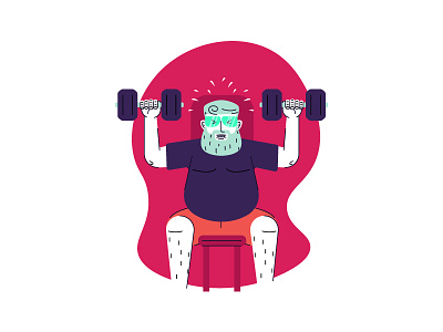 GET FIT, BRO! fat graphic design gym illustration lifting male weights workout