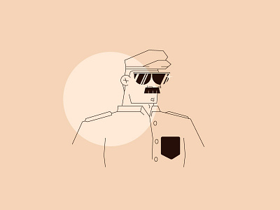 Police Guy cop dude graphic design guy illustration moustache police sergent