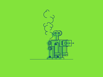 Burning Out burn down graphic design illustration line long run robot