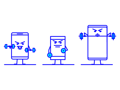 Update graphic design gym heavy icon illustration phones weights