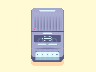 Tape Recorder cassette graphic design illustration player recorder retro tape vintage